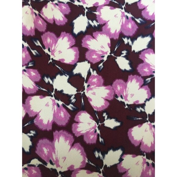 Banana Republic Top Medium Sleeveless Blouse Plum Shirt Floral Career Work - Picture 3 of 7